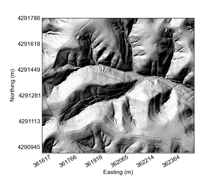 Shaded relief map of Indian Creek