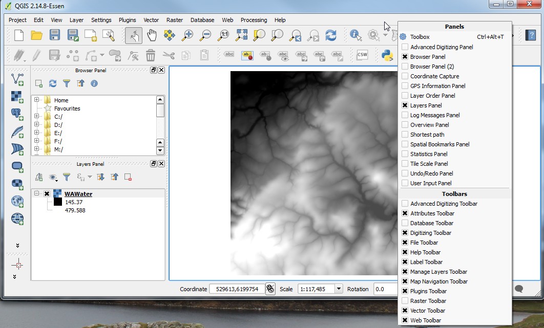 QGIS panels