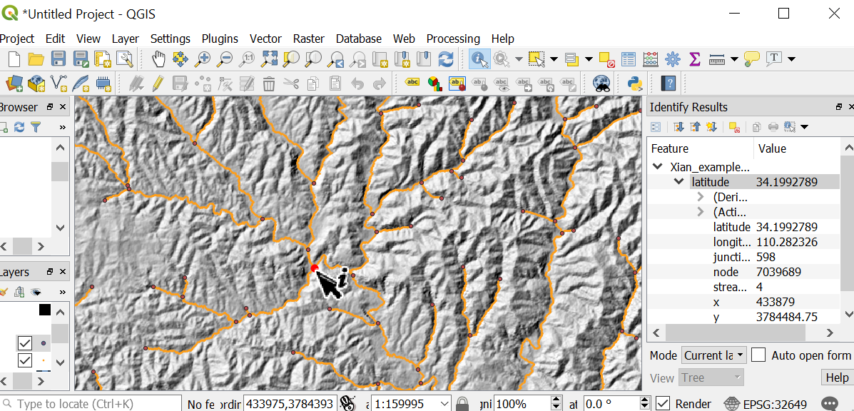 Junctions extracted around Mount Hua